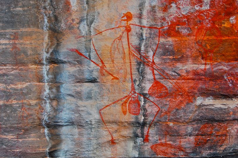 Aboriginal rock paintings at Ubirr