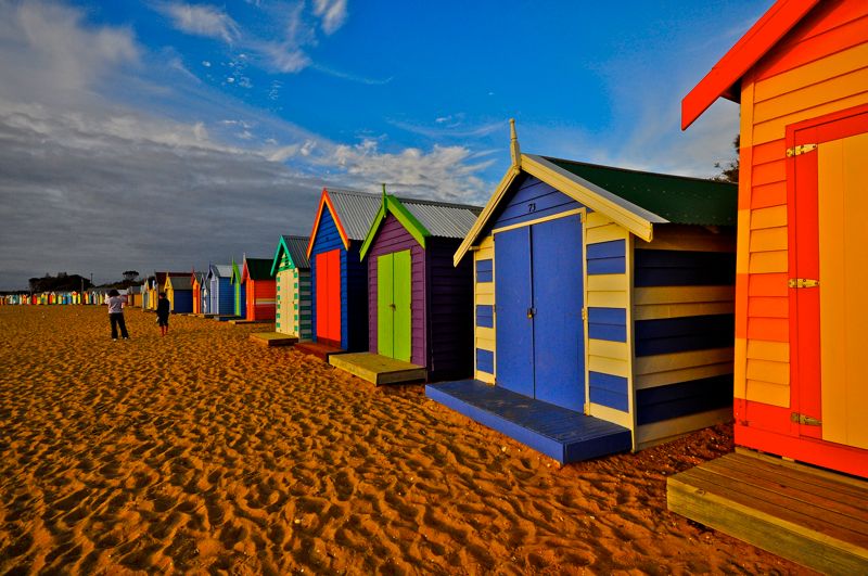 Strandhäuschen am Brigthon Beach nahe Melbourne