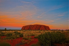 Abendrot über Uluru/Ayers Rock