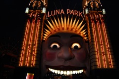 Sydney Luna Park in der Nacht