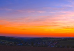 Dusk seen from a hill above Haag, Germany